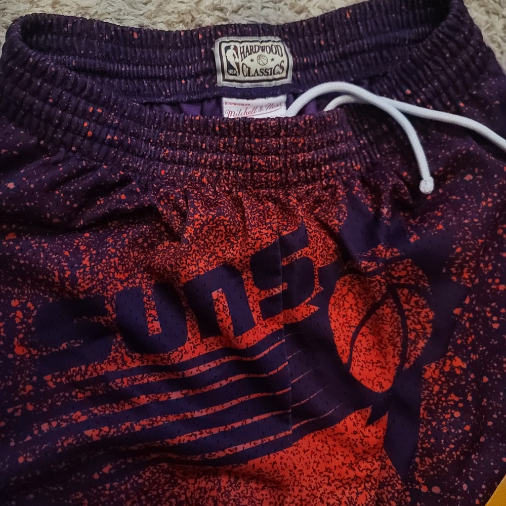 Mitchell & Ness Phoenix Suns NBA Shorts Mens XL Purple‎ Orange Hardwood Classics